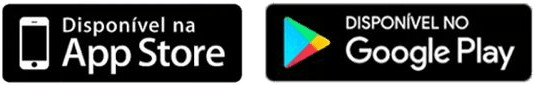 Disponível na App Store e no Google Play